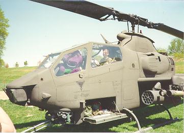 Image: Barney flies the AH-1F Cobra.
