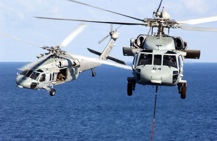 Image: Two MH-60S Knighthawk helicopters