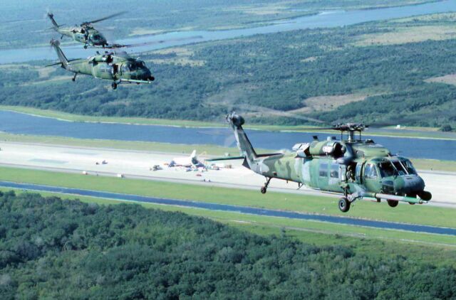 Image: Three HH-60 helicopters
