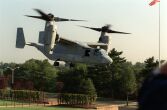 Image: A Bell Boeing MV-22 Osprey comes in for a landing at the Pentagon.