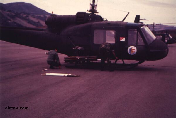 Image: UH-1M Huey being HOT rearmed