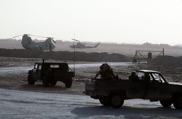 Image: AH-1T, CH46E, M-1008 & HMMWV