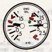 Drawing: Engine oil pressure/temperature gauge