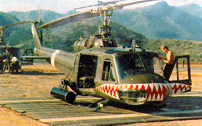 Image: 174th AHC Shark's Teeth - UH-1 Huey gunship helicopter
